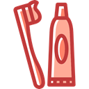 Health Care, Hygienic, toothpaste, Toothbrush Brown icon