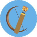 Arrows, Bow, weapons, Archery, Quiver CornflowerBlue icon