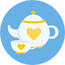 tea, Tools And Utensils, teapot, food, kitchen, Coffee CornflowerBlue icon