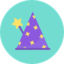 hat, party, Costume, wizard, magician SkyBlue icon