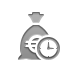 Clock, Money, Bag, Euro Gray icon