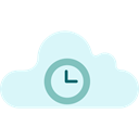 interface, waiting, Multimedia, Cloud computing, Clock, Multimedia Option, Data, storage LightCyan icon