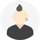 Avatar, Punk, user, people, Man, profile WhiteSmoke icon