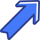 Arrows, interface, Diagonal Arrow, directional, Multimedia Option, Orientation RoyalBlue icon