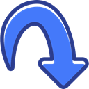 directional, down arrow, Multimedia Option, Arrows, Orientation, interface RoyalBlue icon