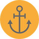 sailing, Anchor, tattoo, Tools And Utensils, Anchors, sail, navy SandyBrown icon