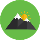 Snow, mountain, mountains, nature, Altitude, flag, landscape YellowGreen icon