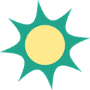 Sunny, meteorology, nature, Summertime, warm, summer, sun, weather LightSeaGreen icon