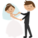 people, Wedding Couple, Bride, groom, Dancing, romantic Black icon