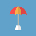 summer, Holidays, Beach, vacations, Sun Umbrella CornflowerBlue icon