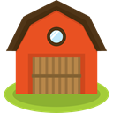 Farm, Barn, gardening, real estate, buildings Chocolate icon