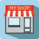 buildings, Coffee Shop, Business, store, commerce, Shop, Restaurant LightBlue icon