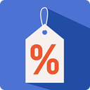 Discount, Label, percentage, tag, commerce RoyalBlue icon
