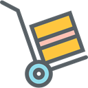 Boxes, trolley, Delivery, Cart, Logistics Delivery, transport, packages, commerce DimGray icon