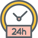 24 Hours, time, Clock, commerce, Service, Delivery DimGray icon