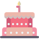cake, Bakery, birthday, Celebration, Dessert, food, Birthday Cake LightPink icon