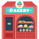 Shop, Bakery, buildings, Business Salmon icon