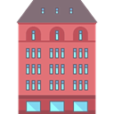 buildings, vacations, hotel, Hostel, Holidays LightCoral icon