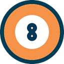Ball, leisure, number, Billiard, sports Coral icon