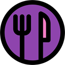 Cutlery, Restaurant, Fork, Tools And Utensils, Knife DarkOrchid icon