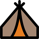 Camping, nature, Tent, rural, woods, Forest Gray icon