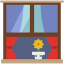 window, decoration, Curtains SaddleBrown icon