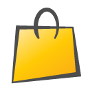 Bag, childish, shopping Gold icon