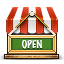 Shop, open Firebrick icon