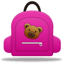 Girl, Schoolbag MediumVioletRed icon