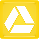 Box, drive, google, glowing, yellow Gold icon