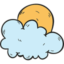 Sunny, meteorology, weather, Cloudy, sky, Cloud, Clouds And Sun Lavender icon