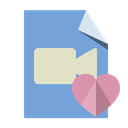 type, File, video, Heart CornflowerBlue icon