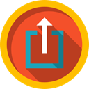 upload, Multimedia Option, outbox, up arrow, Arrows, Direction, Music And Multimedia, uploading Firebrick icon