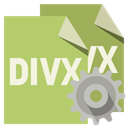 File, Gear, Divx, Format DarkKhaki icon