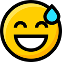 Ideogram, Emoji, Smileys, faces, Embarrassed, interface, emoticons, feelings Gold icon