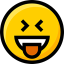 faces, feelings, Smileys, Ideogram, interface, laughing, Emoji, emoticons Gold icon
