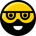 interface, Emoji, Beard, Smileys, feelings, faces, emoticons, Ideogram Black icon