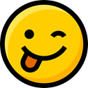 emoticons, Emoji, wink, Ideogram, faces, tongue, Smileys, interface, feelings Gold icon