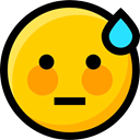 Ideogram, Embarrassed, interface, feelings, Emoji, emoticons, Smileys, faces Gold icon