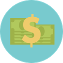 Profits, Business And Finance, Currency, Money, Dollar, Cash SkyBlue icon