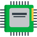 Chip, electronics, electronic, Cpu, technology, processor ForestGreen icon