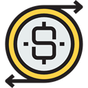 Business, Dollar Symbol, Coins, Dollar, Flow, Bank, dollars, Money, coin, Currency, commerce, Business And Finance Black icon