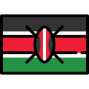 world, flag, flags, Country, Nation, kenya Black icon