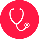 doctor, medical, Phonendoscope, stethoscope, health, Healthcare And Medical, Tools And Utensils Crimson icon