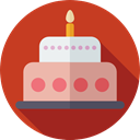 birthday, Dessert, food, cake, Bakery, Celebration, Birthday Cake, Food And Restaurant Firebrick icon