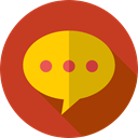 Chat, Music And Multimedia, speech bubble, Conversation, Communication, Multimedia Firebrick icon