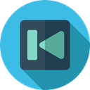music player, Multimedia Option, Music And Multimedia, video player, previous, previous track, Multimedia MediumTurquoise icon