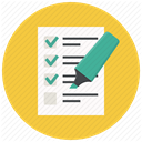 test, Checklist, document, list, Form, report, Highlighter SandyBrown icon