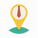 necktie, pin, location, Business, office, Map, Tie DimGray icon