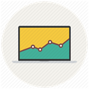 Bar, graph, statistics, Macbook, report, Analytics, Diagram, chart Linen icon